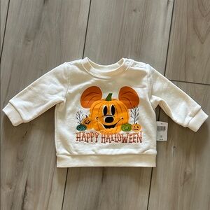 Disney Baby happy Halloween Pumpkin Sweatshirt NWT